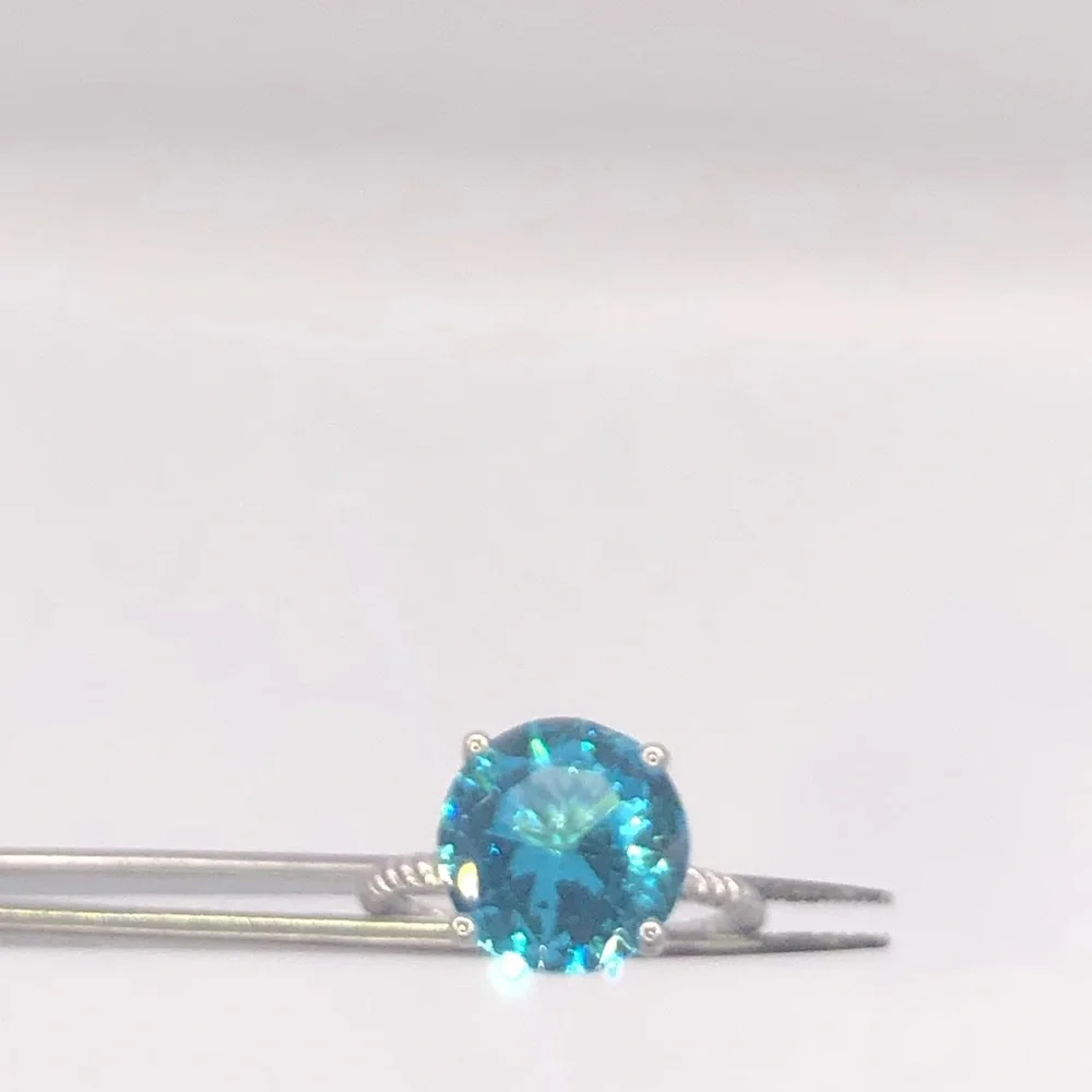 4ct Blue Apatite Ring - Picture 13 of 15